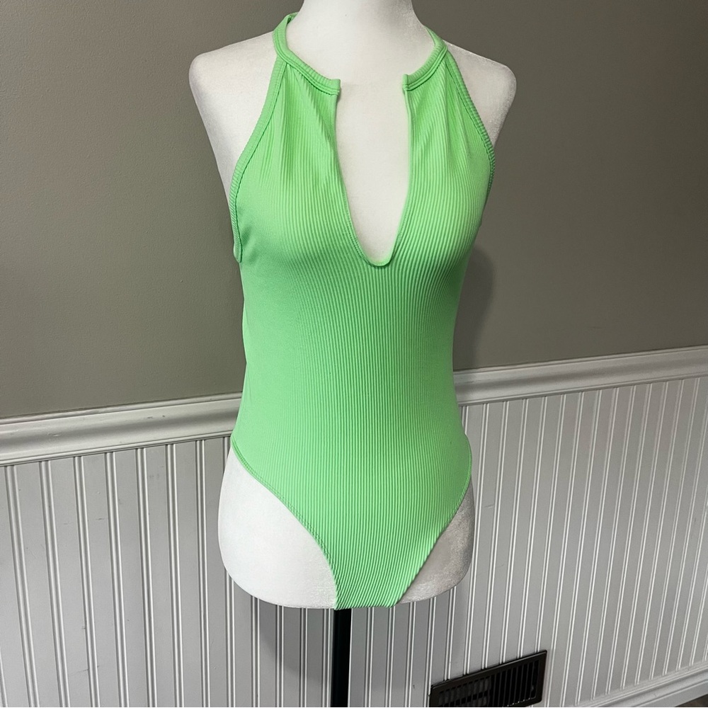 Urban Outfitters Stretch Lime Green Bodysuit
